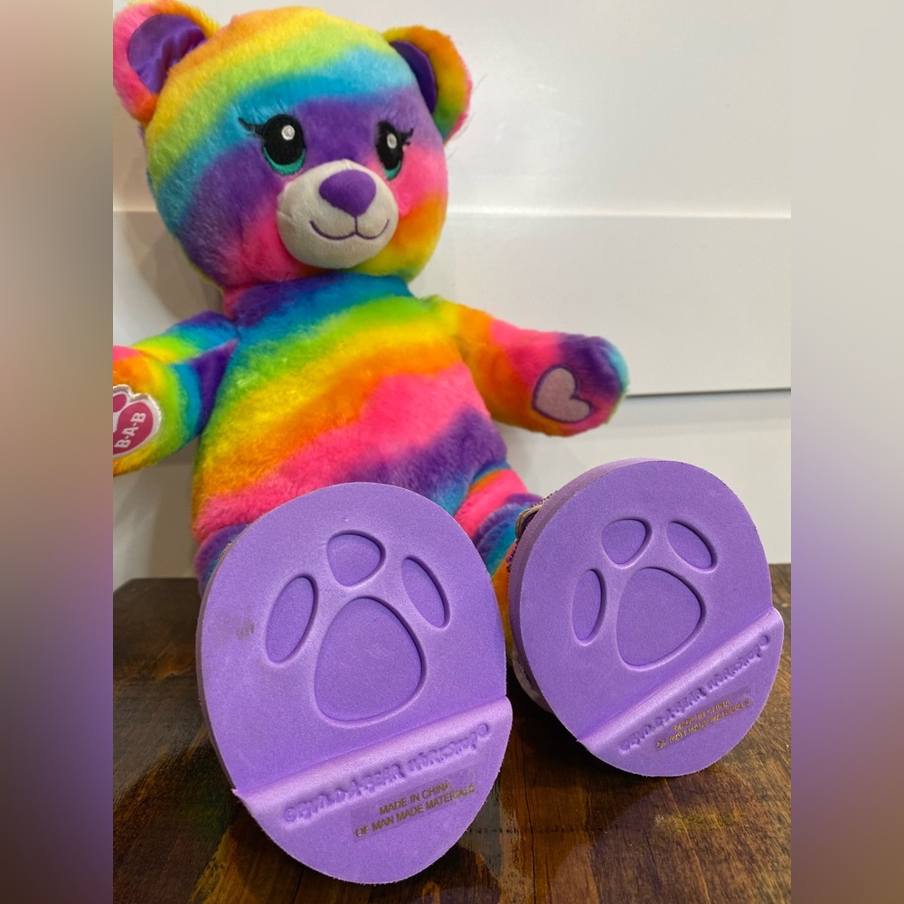 Build-A-Bear Purple Rainbow Plush Bear with Build-A-Bear Purple Sandals